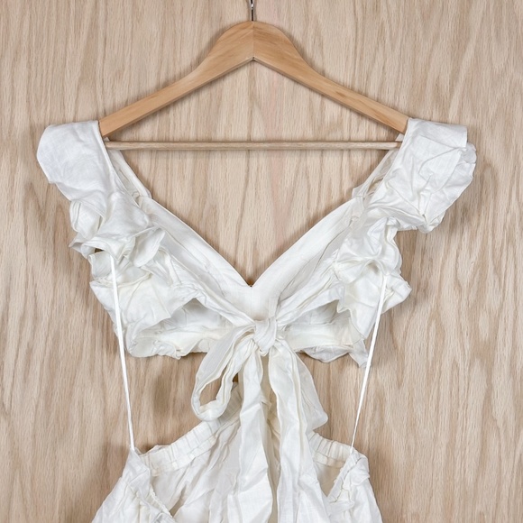 Luxxel White Ruffle Cutout Mini Dress - Picture 7 of 10